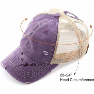 Baseball Caps Exclusives Hatsandscarf Distressed Adjustable - Violet/Beige - CK18ND0LC6R $26.78