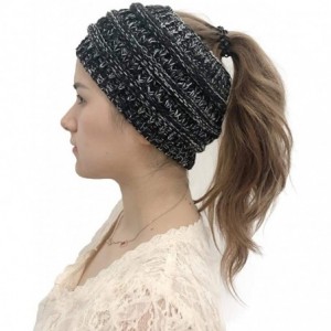 Skullies & Beanies Women Fashion Outdoor Solid Splice Hats Crochet Knit Holey Beanie Cap Headband - Navy - CX18A0A4G27 $18.90