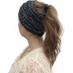Skullies & Beanies Women Fashion Outdoor Solid Splice Hats Crochet Knit Holey Beanie Cap Headband - Navy - CX18A0A4G27 $17.12