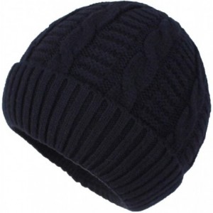 Skullies & Beanies Unisex Men's Warm Winter Hats Cable Knit Cuff Beanie Skull Watch Cap - Black - C718Z8K08RN $21.18
