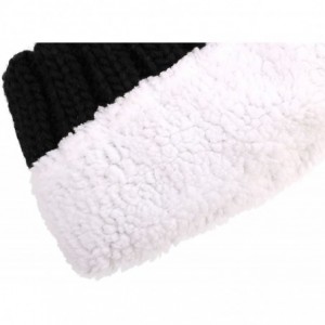Skullies & Beanies Winter Wonderland Splash Patterned Thick Knit Fleece Lined Snow Beanie Hats - 7969_black - CG1888KMM9L $22.16