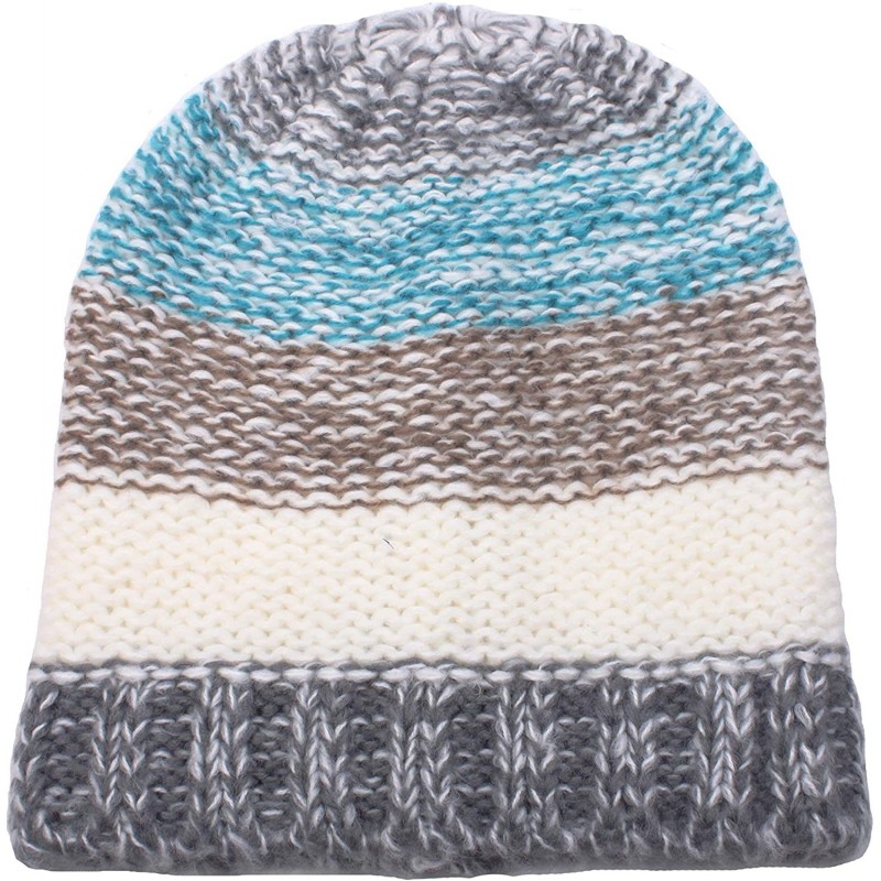 Skullies & Beanies Women's Winter Multicolored Striped Knitted Hat - CJ18Z2L7UI9 $18.23