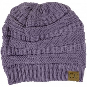 Skullies & Beanies Soft Stretch Chunky Cable Knit Slouchy Beanie Hat - Violet - C412O25ENWY $25.46