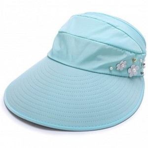 Sun Hats Sun Hats Wide Brim UV Protection Beach Packable Visor Summer Adjustable Cap - Green - CC18D7EE44U $19.37