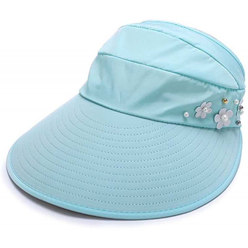 Sun Hats Sun Hats Wide Brim UV Protection Beach Packable Visor Summer Adjustable Cap - Green - CC18D7EE44U $18.16