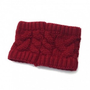 Cold Weather Headbands Women Crochet Headband Knit Flower Hairband Ear Warmer Winter Headwrap (Red) - Red - C518AR7M6EW $16.34