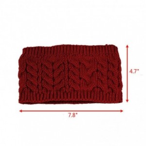 Cold Weather Headbands Women Crochet Headband Knit Flower Hairband Ear Warmer Winter Headwrap (Red) - Red - C518AR7M6EW $16.34