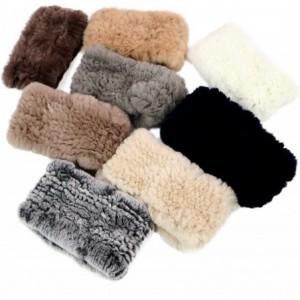 Cold Weather Headbands Women's Fashion Winter Soft Rabbit Fur Neck Warmer Headband Circle Infinity Scarf Windproof - CU18HO76...