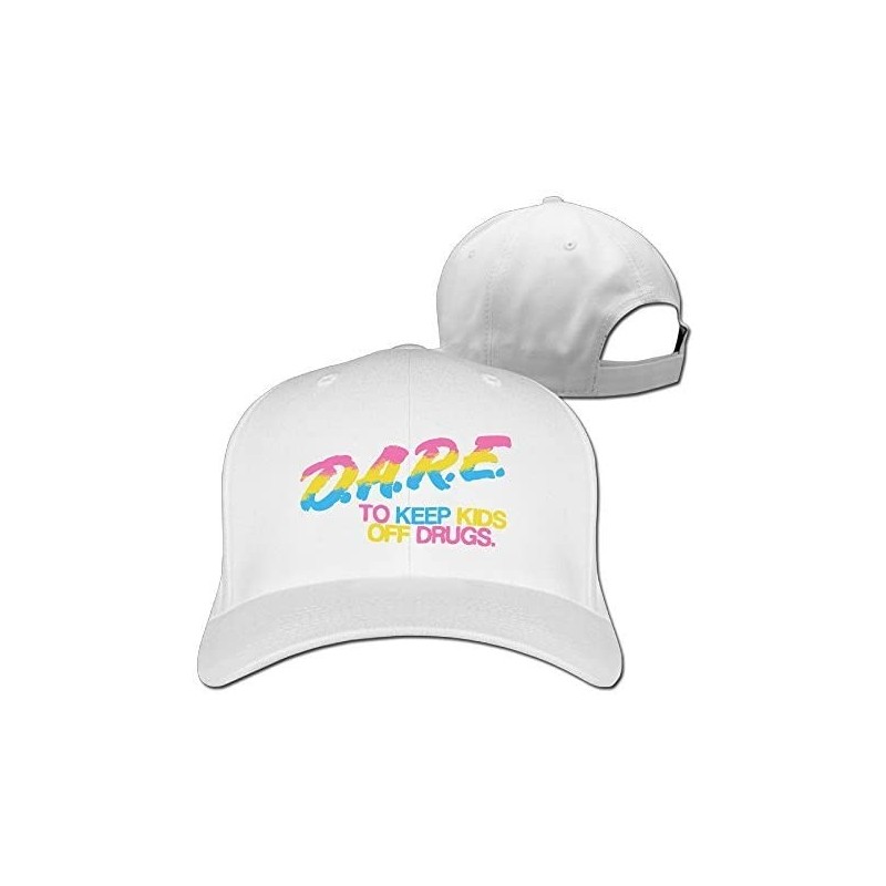 Baseball Caps Dare to Keep Kids Off Drugs Flat-Along Cool Hat - White - C012M85397H $19.85