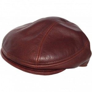 Newsboy Caps Leather Ivy Scally Cap Made In USA Driver Hat - Brandy - CI12GJM99ZV $86.12