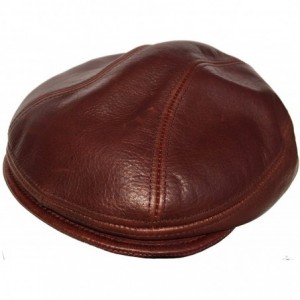 Newsboy Caps Leather Ivy Scally Cap Made In USA Driver Hat - Brandy - CI12GJM99ZV $86.12