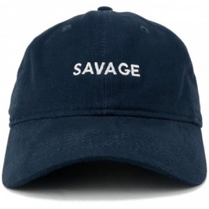 Baseball Caps Savage Embroidered Brushed Cotton Adjustable Cap Dad Hat - Navy - C612MS0C73J $39.59