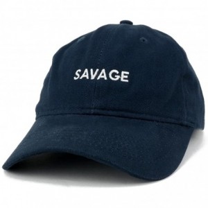 Baseball Caps Savage Embroidered Brushed Cotton Adjustable Cap Dad Hat - Navy - C612MS0C73J $32.55