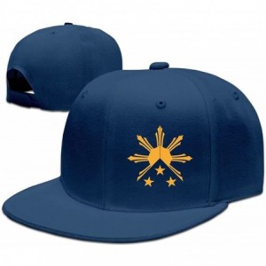 Baseball Caps Flat Brim Baseball Hat for Unisex- Tribal Philippines Filipino Sun and Stars Flag Fashion Dad Cap - Navy - CQ18...
