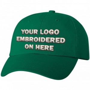 Baseball Caps Custom Dad Soft Hat Add Your Own Embroidered Logo Personalized Adjustable Cap - Kelly - CX1953WQ09L $56.30