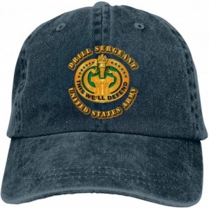 Baseball Caps Army Drill Sergeant Mens Cotton Adjustable Washed Twill Baseball Cap Hat - Navy - CX18M7YDSMM $33.20