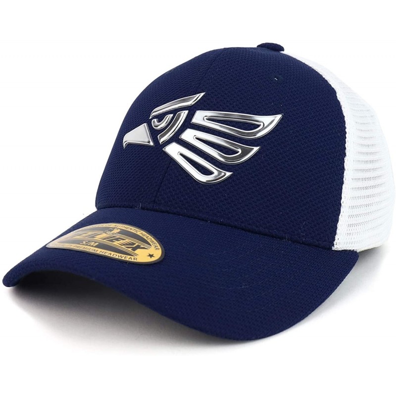Baseball Caps High Frequency Hecho en Mexico Eagle Fitted Trucker Cap - Navy White - CB18Q3HDLNY $38.85