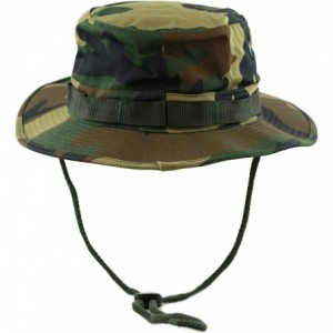 Sun Hats Premium Quality Military Boonie Hat - Woodland Camoflauge - CW12CQP6JC1 $22.28