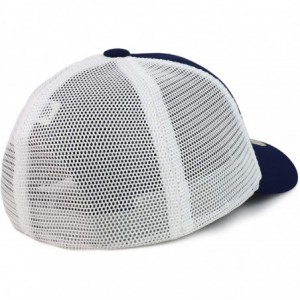 Baseball Caps High Frequency Hecho en Mexico Eagle Fitted Trucker Cap - Navy White - CB18Q3HDLNY $38.85