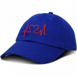Baseball Caps Heartbeat RN Nurse Hat EKG Baseball Cap Medical Fitness - Royal Blue-red - CB18OH3NK28 $25.56