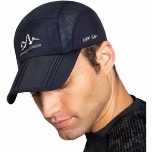 Baseball Caps Men's Foldable Lightweight Quick Dry Breathable Sports Mesh Baseball Caps - Navy - C118TE7Y9HM $17.29