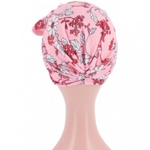 Skullies & Beanies Shiny Flower Turban Shimmer Chemo Cap Hairwrap Headwear Beanie Hair Scarf - Pink - C718WYGA6QC $19.10