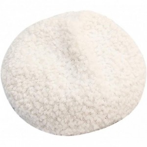 Berets Women Wool Beret Hat French Style Solid Color Sweet Painter Beret Beanie Cap - White - CS194RDR8ZN $25.00