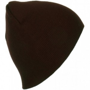 Skullies & Beanies Thick Plain Knit Beanie Slouchy Cuff Toboggan Daily Hat Soft Unisex Solid Skull Cap - Brown - CG18LMYGRXX ...