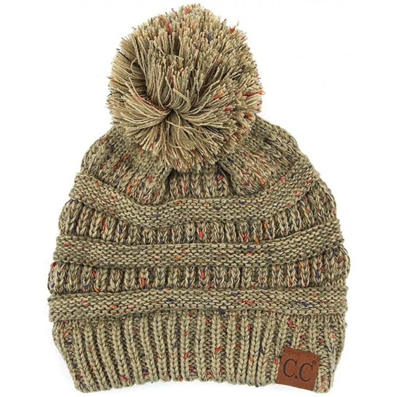 Skullies & Beanies Exclusive CC Confetti Knitted Beanie with Pom Pom - Sage - CT18Y3AQDRI $26.71