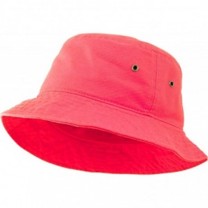 Bucket Hats Bucket Hat Vintage Outdoor Festival Safari Boonie Packable Sun Cap - Neon Pink - C718UECT0AY $32.89