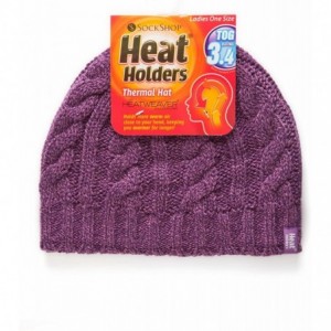 Skullies & Beanies Women's Thermal Cable Knit Hat with Heatweaver Yarn Purple - CQ11FG4G4GB $40.76