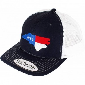 Baseball Caps Official North Carolina State Flag Adjustable Hat - Embroidered on 112 Trucker Hat - Navy - CA18Q0UM56D $49.19