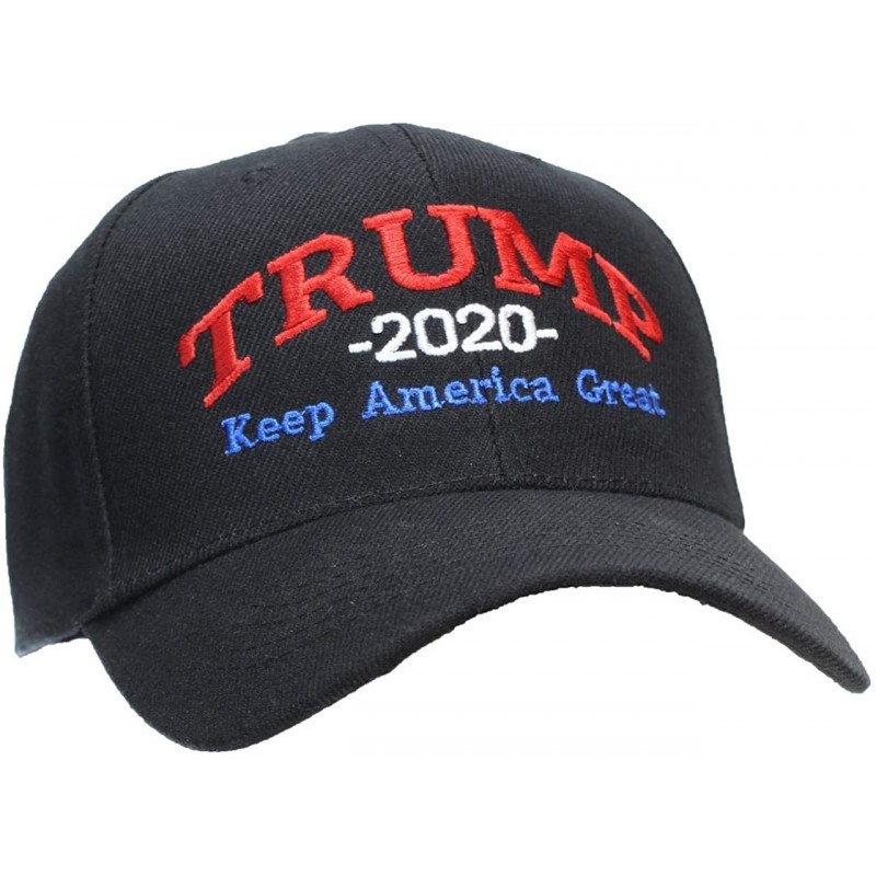 Baseball Caps Adult Embroidered Trump 2020 Keep America Great Campaign Cap - Black W/Rwb Thread - CU18HD6Q33A $23.13