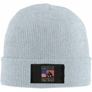 Skullies & Beanies I Stand for The Flag and Kneel for The Cross Top Level Beanie Men Women - Unisex Stylish Slouch Beanie Hat...
