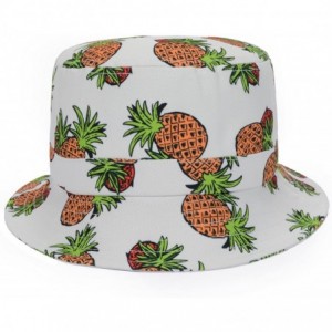 Bucket Hats Mens Womens Trends Fashion Bucket Hat - Pineapple Strawberry White - CW12O7TEHL4 $35.45