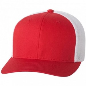 Baseball Caps 6-Panel Trucker Cap (6511) - Red/White - CR1191ZWLVX $17.21