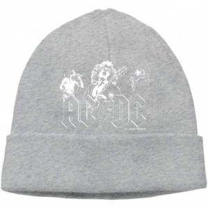 Skullies & Beanies Black ACDC Let There Be Rock Soft Adult Adult Hedging Cap (Thin) - Gray - CD192R46I3C $20.07