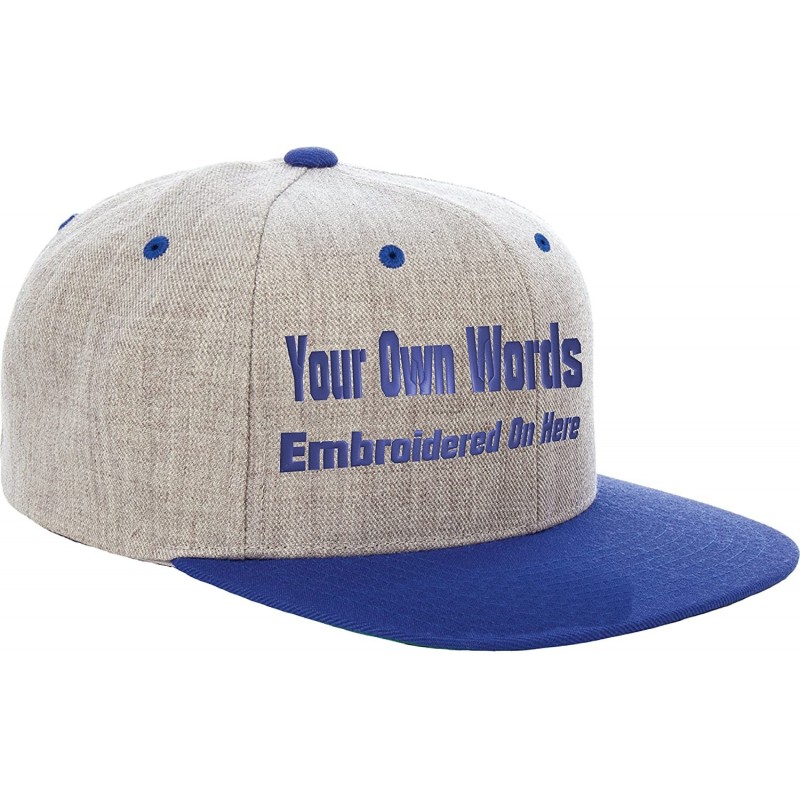 Baseball Caps Custom Snapback Hat Otto Embroidered Your Own Text Flatbill Bill Snapback - Heather Gray/Royal Blue - CU18707UM...