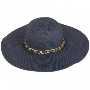 Sun Hats Women's Vintage Classic Derby Panama Hat Floppy Wide Brim Summer Style Beach Hat - Khaki__ - CY12GSPN5K9 $35.37