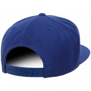 Baseball Caps Yupoong Premium Classic Snapback Hat - Flat Brim- Adjustable Ballcap w/Hat Liner - Royal - CS18GYZDYM6 $26.85