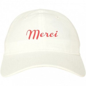 Baseball Caps Merci Thank You French Dad Hat Baseball Cap - White - CF188N349UH $44.93