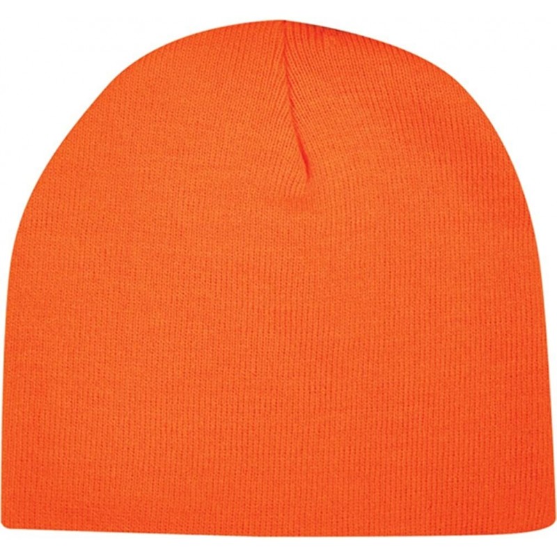 Skullies & Beanies Neon Hunter Orange Blaze Knit Beanie Stocking Cap Winter Hat Mens Womens Unisex - C812CHZAO9D $19.29