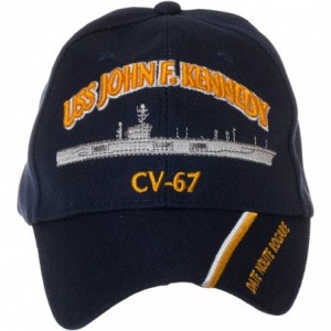 Baseball Caps Officially Licensed USS John F. Kennedy CV-67 Embroidered Navy Blue Baseball Cap - CG1802OZDYD $27.45