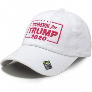 Baseball Caps Women for Trump 2020 Campaign Embroidered US Trump Hat Baseball Cap - Pc101 White - CS193XKQ9HG $26.03