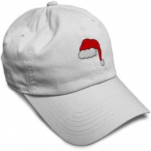 Baseball Caps Custom Soft Baseball Cap Santa Hat Embroidery Dad Hats for Men & Women - White - CY18SIR0MGM $30.90