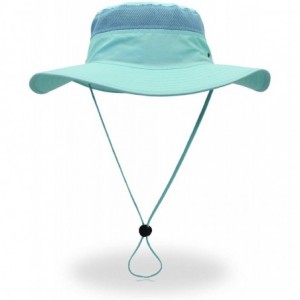 Sun Hats Outdoor Sun Hat Quick-Dry Breathable Mesh Hat Camping Cap - Light Blue - CW18CUYKHGR $29.31