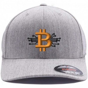 Baseball Caps Bitcoin Hat. Bitcoin Digital Currency. Embroidered. 6477 Flexfit Baseball Cap. - Heather - CU1805S5H64 $48.16