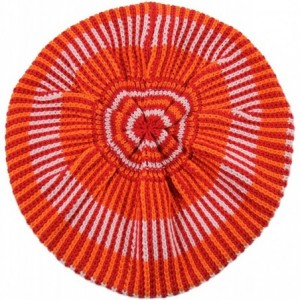 Skullies & Beanies Knitted Cotton Rasta Slouchy Beanie Visor - Orange/Multi - C11825G7SKZ $37.95
