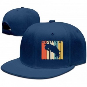 Baseball Caps Flat Brim Baseball Hat for Mens Womens- Retro Style Costa Rica Silhouette Breathble Dad Hat - Navy - CM18INIYNT...
