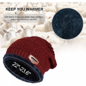 Skullies & Beanies Thick Warm Winter Beanie Hat Soft Stretch Slouchy Skully Knit Cap for Women - A-red - CG18HKIXLWC $24.28